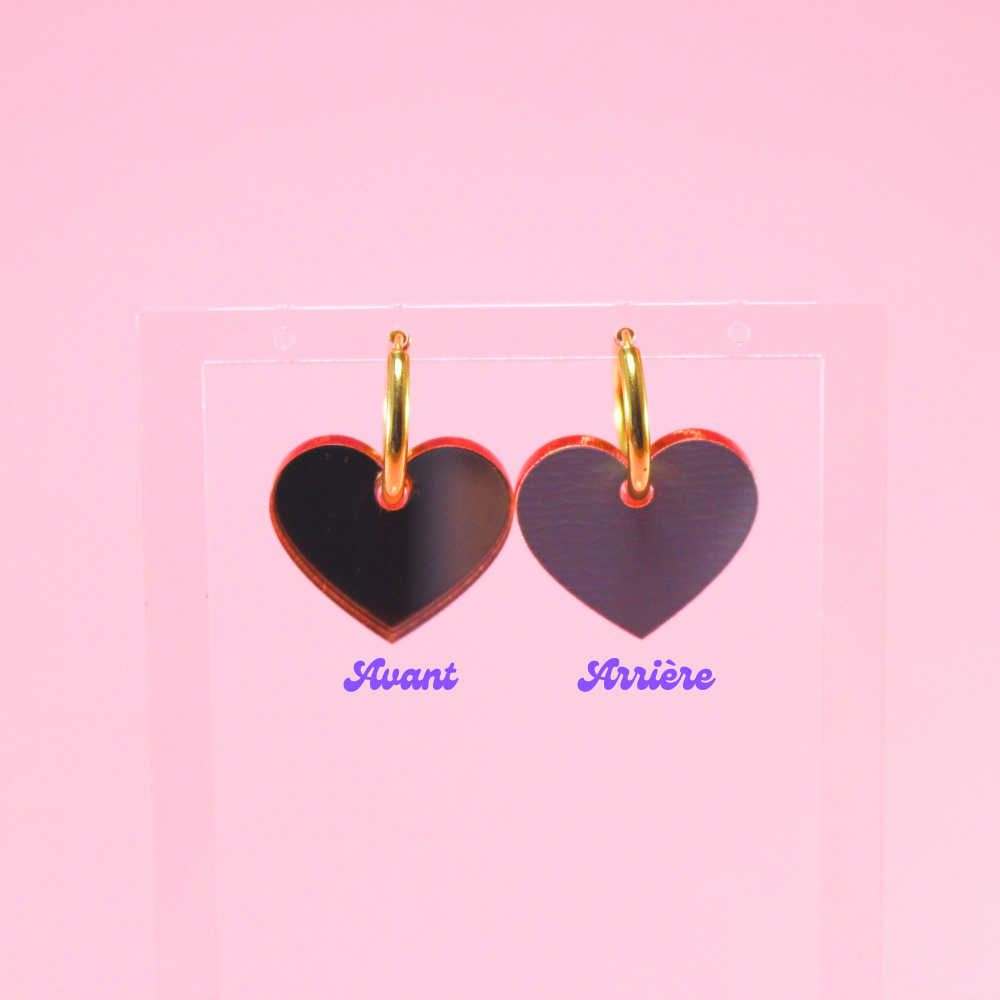 Boucles d'oreilles créoles Pink Love