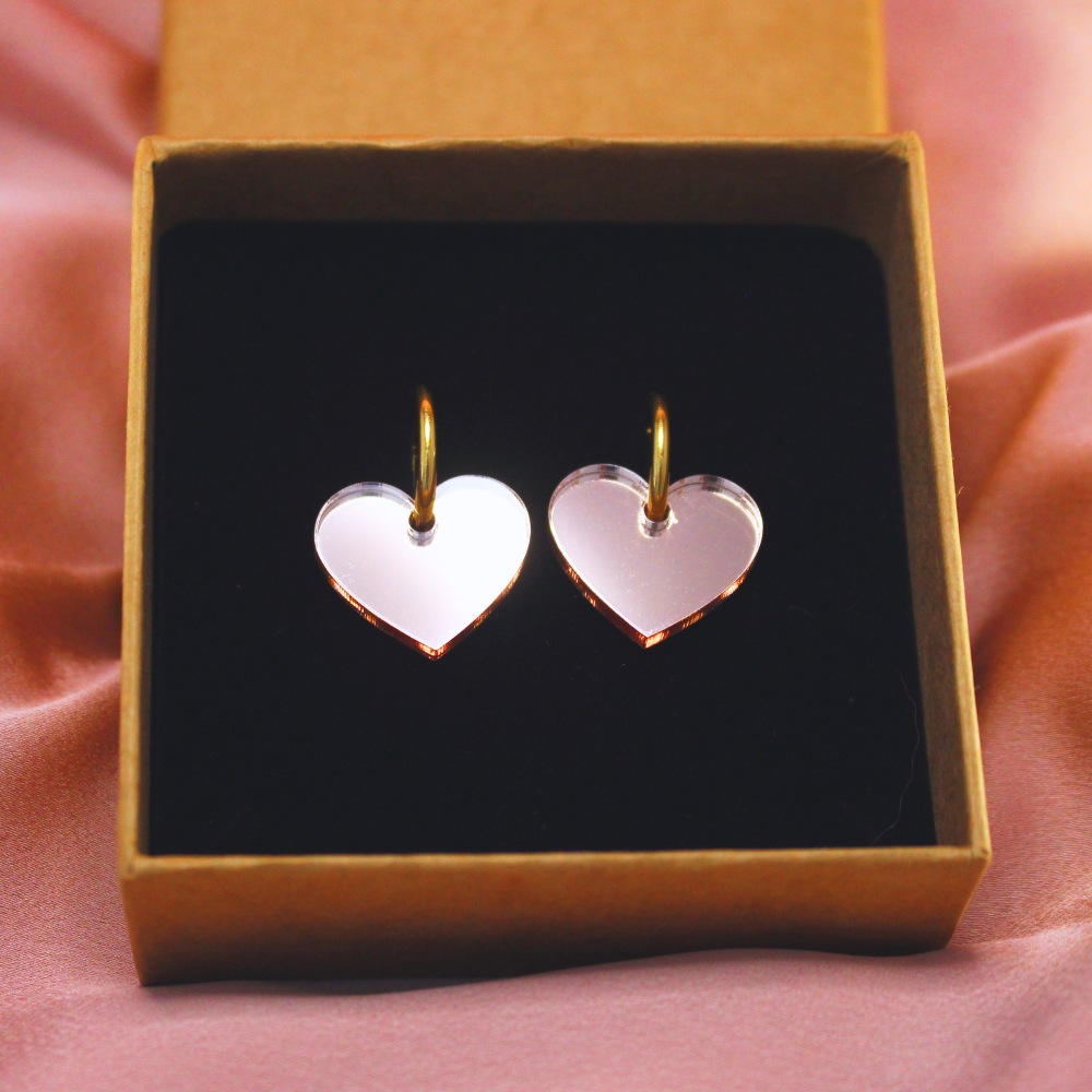 Boucles d'oreilles créoles Pink Love