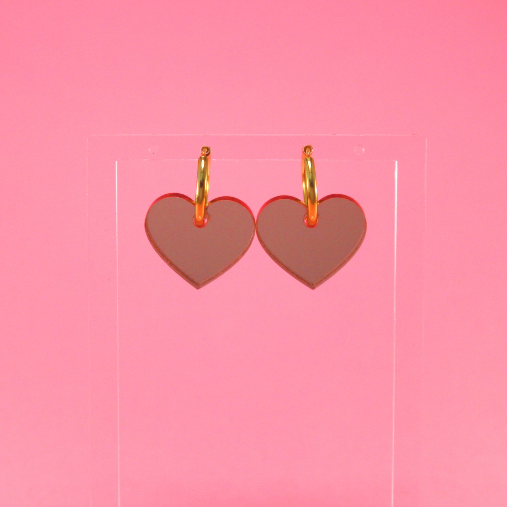 Boucles d'oreilles créoles Pink Love