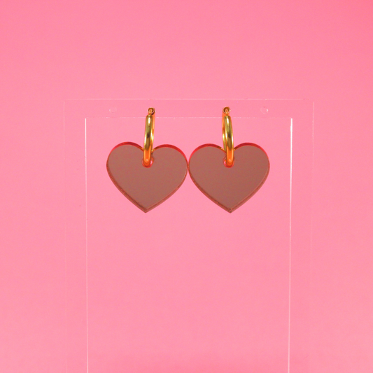 Boucles d'oreilles créoles Pink Love