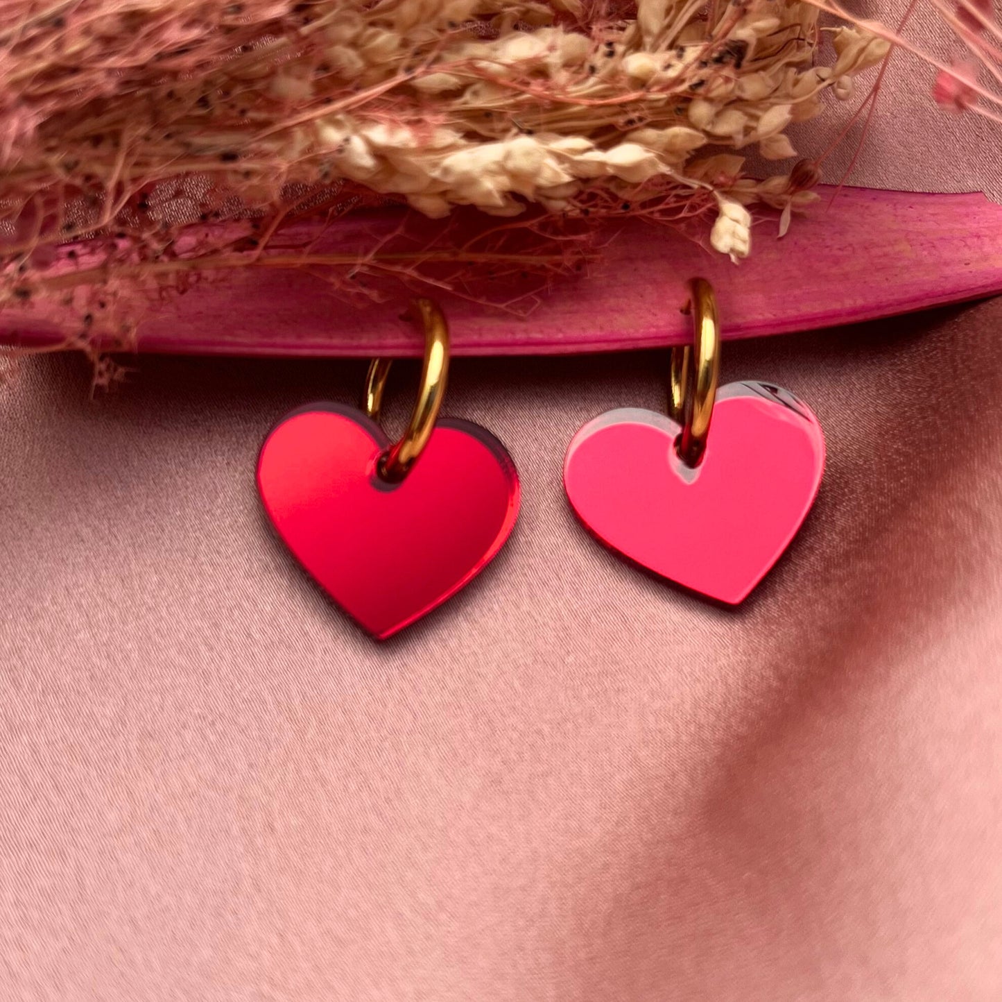 Boucles d'oreilles créoles Red Love